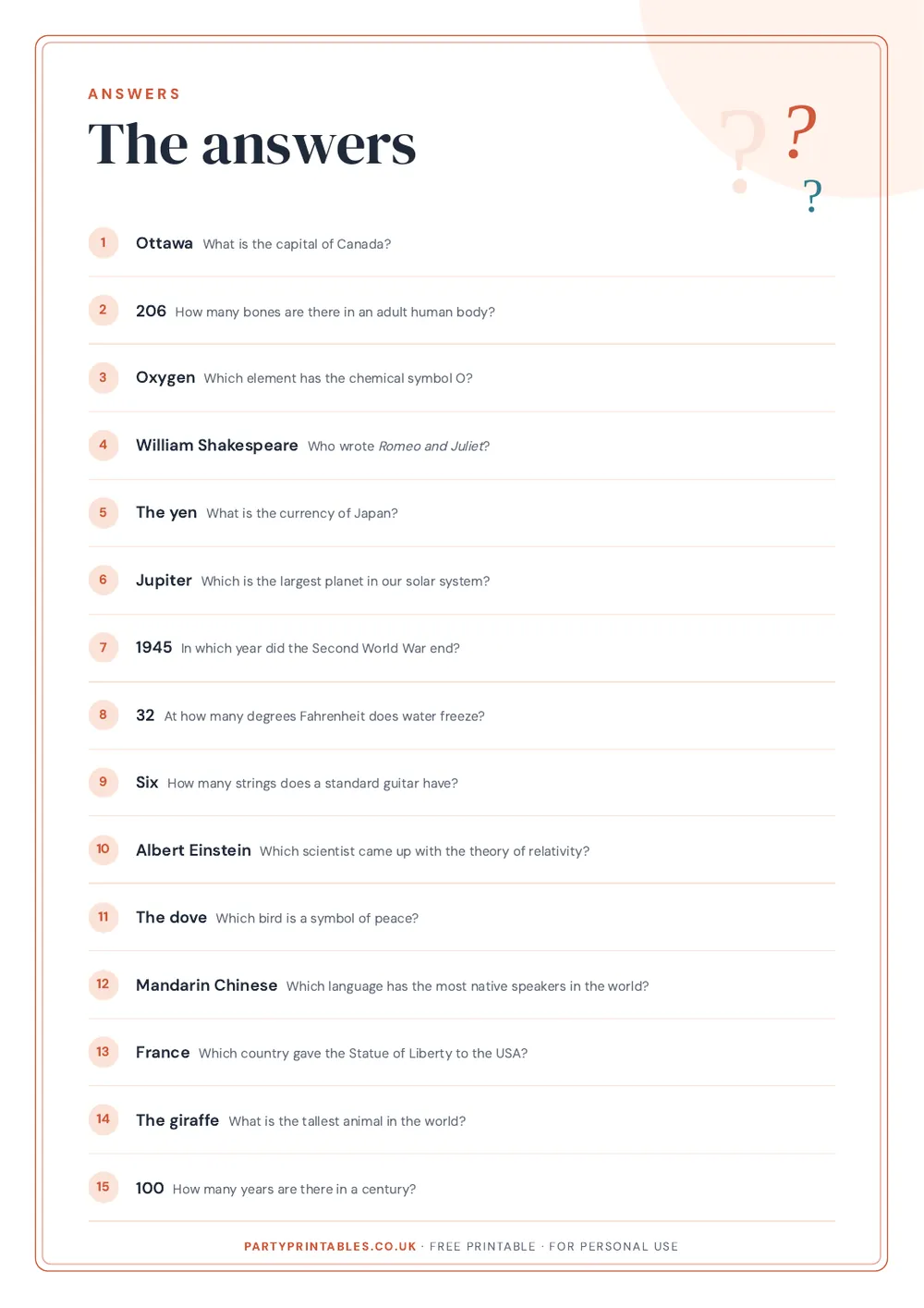 Page 2 of General knowledge quiz: round 2