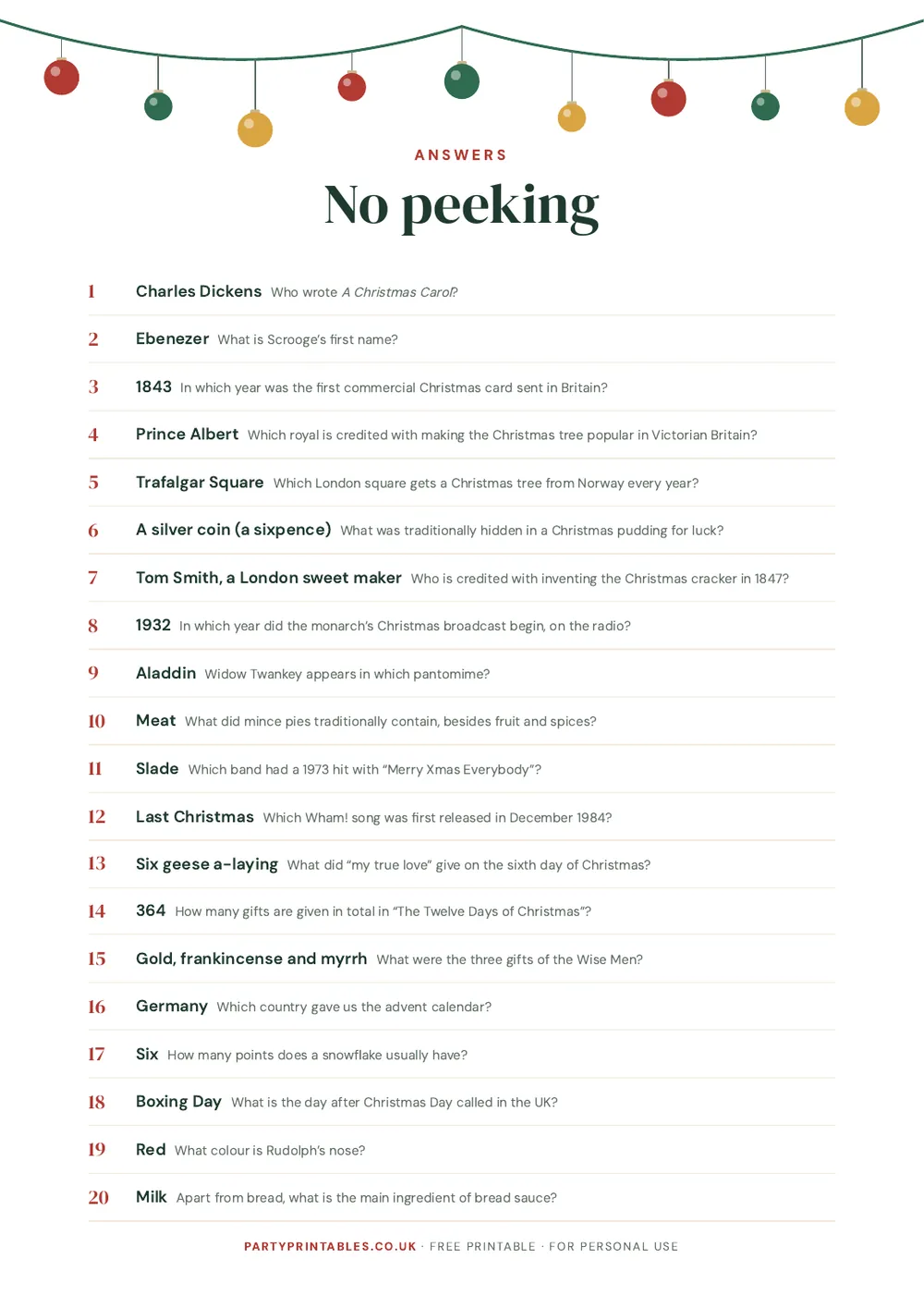 Page 2 of The Great British Christmas Quiz