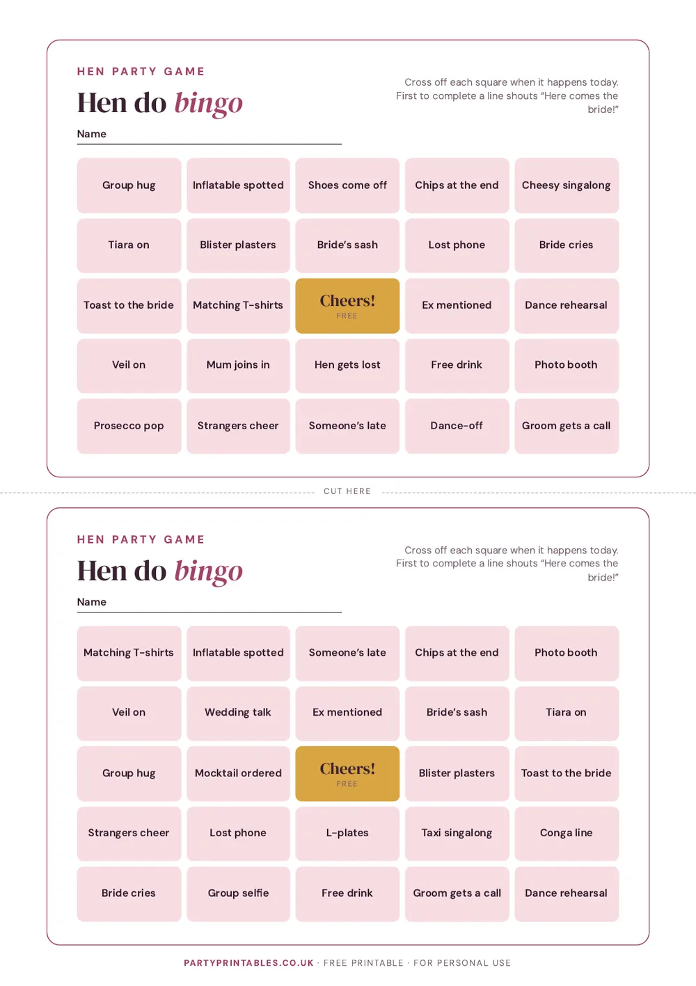 Page 4 of Hen do bingo