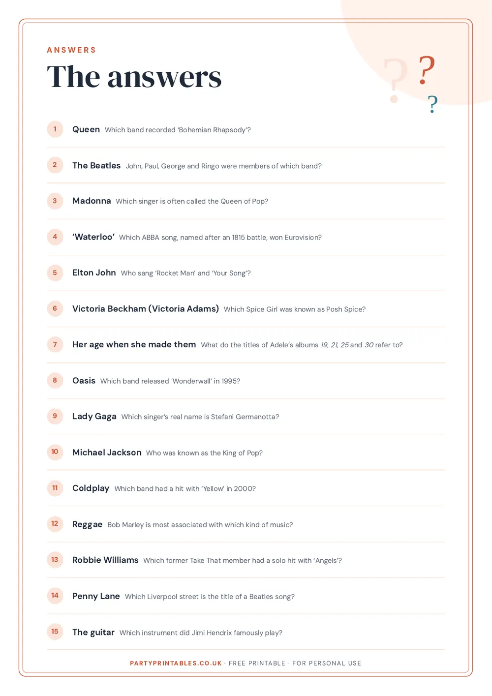 Page 2 of Music quiz