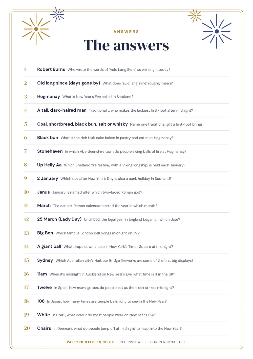 Page 2 of New Year’s Eve quiz